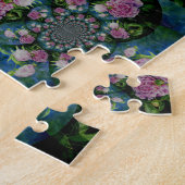 Roze witte pioen floral waterverf mandala legpuzzel (Zijkant)