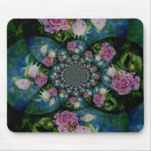 Roze witte pioen floral waterverf mandala muismat (Voorkant)