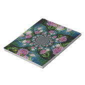 Roze witte pioen floral waterverf mandala notitieblok (Linkerzijde)