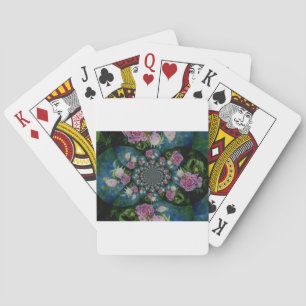 Roze witte pioen floral waterverf mandala pokerkaarten