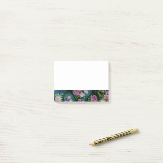Roze witte pioen floral waterverf mandala post-it® notes (Op bureau)