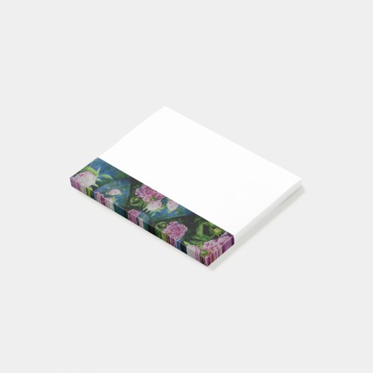 Roze witte pioen floral waterverf mandala post-it® notes (Schuin)