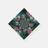 Roze witte pioen floral waterverf mandala servet (Hoek)