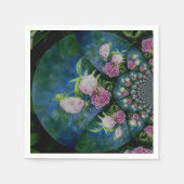 Roze witte pioen floral waterverf mandala servetten (Voorkant)