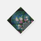 Roze witte pioen floral waterverf mandala servetten (Hoek)