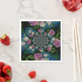 Roze witte pioen floral waterverf mandala servetten (Insitu)