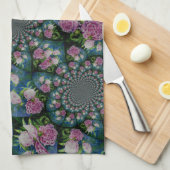 Roze witte pioen floral waterverf mandala theedoek (Quarter Fold)