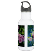 Roze witte pioen floral waterverf mandala waterfles  (Achterkant)
