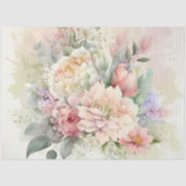 Roze Witte Pioen Trouwfeest  Tissuepapier (Voorkant)