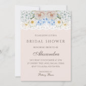 Roze Witte Pioenblauwe Hydrangea Vrijgezellenfeest Kaart (Voorkant)