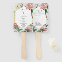 Roze Witte Pioenen Bloemen Trouwprogramma