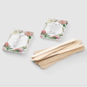 Roze Witte Pioenen Bloemen Trouwprogramma Handwaaier (Niet-gemonteerd)