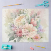 Roze Witte Pioenroos Bruiloft Feest Tissuepapier (Craft)