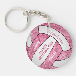 Roze witte ploegen kleuren meisjes volleybal sleutelhanger