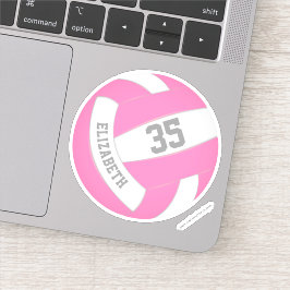 roze witte ploegen volleybal sticker