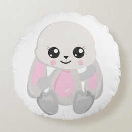 ROZE & WITTE PLUCHE KONIJNTJES ROND KUSSEN