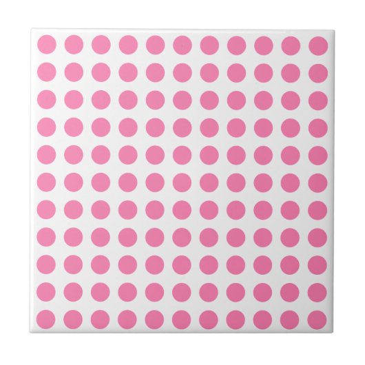 Roze witte poka Dot Girly Ceramic Tegel Tegeltje (Voorkant)