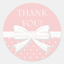 Roze witte poka Dot Little Girl Dank je Ronde Sticker