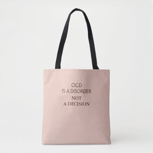Roze witte poka Dot OCD Bewustheid Geestelijke gez Tote Bag (Voorkant)