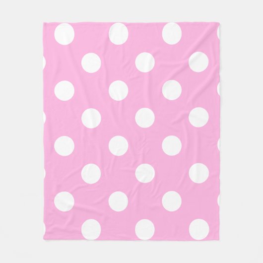 Roze witte poka dot patroon fleece deken (Voorkant)