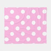 Roze witte poka dot patroon fleece deken (Voorkant (Horizontaal))