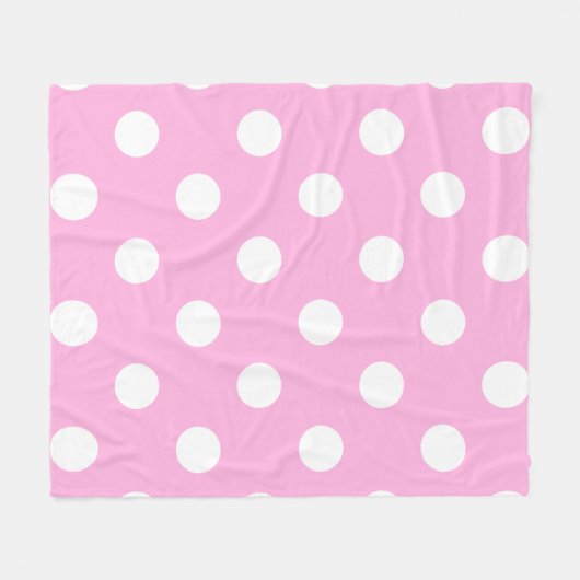 Roze witte poka dot patroon fleece deken (Voorkant (Horizontaal))
