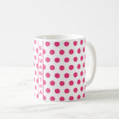 Roze witte poka Dots Name  Elegant Trendy Koffiemok (Voorkant rechts)