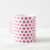 Roze witte poka Dots Name  Elegant Trendy Koffiemok (Voorkant links)