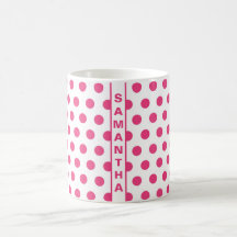 Roze witte poka Dots Name  Elegant Trendy