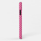 Roze witte poka Dots Quatrefoil Monogram Case-Mate iPhone Case (Achterkant/rechts)