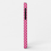 Roze witte poka Dots Quatrefoil Monogram Case-Mate iPhone Case (Achterkant/links)