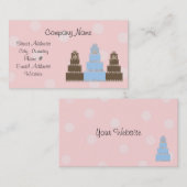 Roze witte poka Puntontwerper koekjes Visitekaartje (Voorkant / Achterkant)