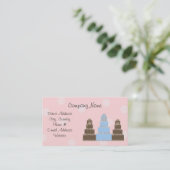 Roze witte poka Puntontwerper koekjes Visitekaartje (Staand voorkant)