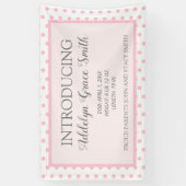 Roze Witte Polka Dot Baby Meisje Douche Introducti Spandoek (Verticaal)