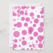 Roze witte Polka Dot Bubbles Laten we het feest vi Kaart (Achterkant)