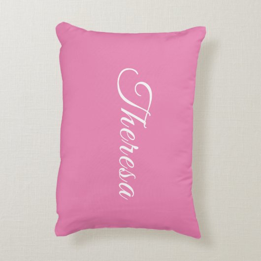 Roze & Witte Polka-Dot Gepersonaliseerde Accent Ku Accent Kussen (Achterkant (Verticaal))