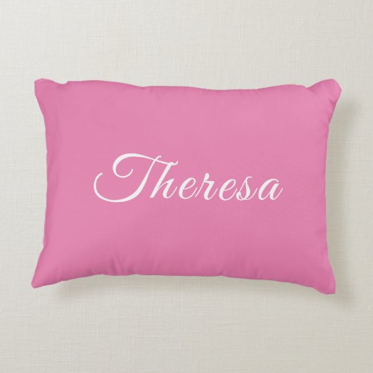 Roze & Witte Polka-Dot Gepersonaliseerde Accent Ku Accent Kussen (Achterkant)
