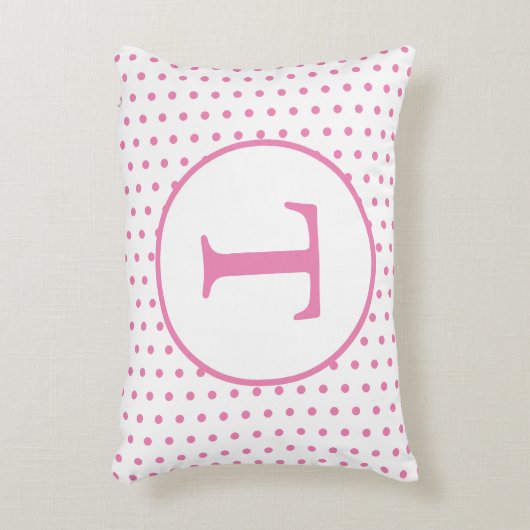 Roze & Witte Polka-Dot Gepersonaliseerde Accent Ku Kussen (Voorkant(Verticaal))