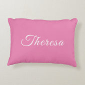 Roze & Witte Polka-Dot Gepersonaliseerde Accent Ku Kussen (Achterkant)