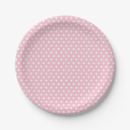 Roze witte Polka Dot Paper Borden Papieren Bordje