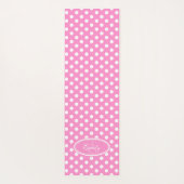 Roze witte polka dot yoga mat (Achterkant)