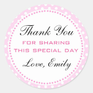 Roze Witte Polka Dots Gift Favor Label Sticker