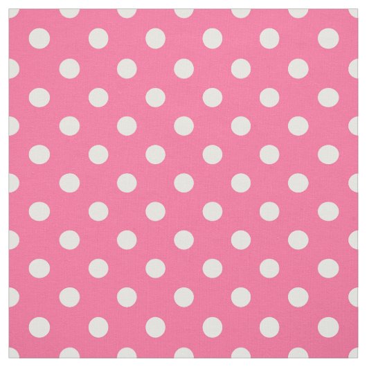 Roze Witte Polka Dots Textiel Stof (Swatch)