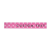 Roze & Witte Polka Dots Wrap Rond Labels Omwikkelbaar Adreslabel (Individueel)