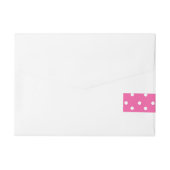 Roze & Witte Polka Dots Wrap Rond Labels Omwikkelbaar Adreslabel (Achterkant)