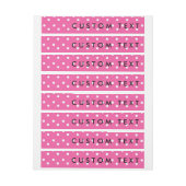 Roze & Witte Polka Dots Wrap Rond Labels Omwikkelbaar Adreslabel (Vel)