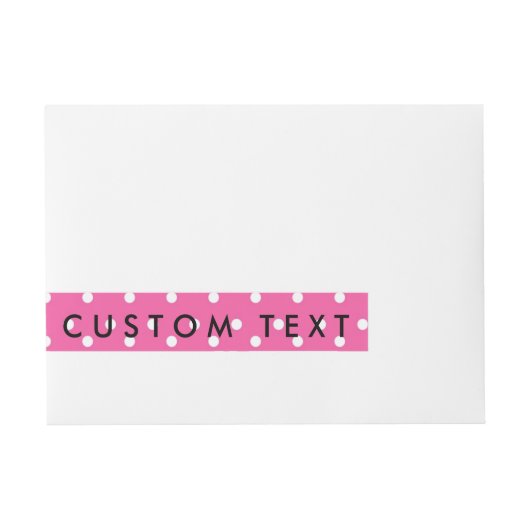 Roze & Witte Polka Dots Wrap Rond Labels Omwikkelbaar Adreslabel (Voorkant)