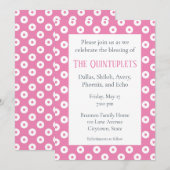 Roze & Witte Polka-Stippen Meerdere Baby Blessing  Kaart (Voorkant / Achterkant)