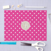 Roze witte polka stippen monogram letter initiaal tissuepapier (Craft)