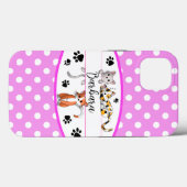 Roze & witte polkadot, schattige kittens op maat Case-Mate iPhone case (Achterkant (horizontaal))